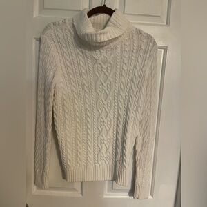 Croft & Barrow Ivory Cable Knit Turtleneck Sweater